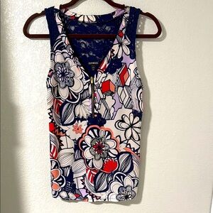 Express Floral Sleeveless Top - Multicolor